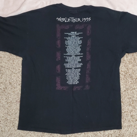 Jimmy Page Robert Plant 1995 No Quarter Concert World Tour Tee Shirt XL - Picture 7 of 8